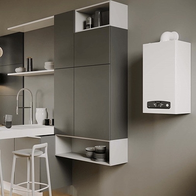 LCD Ekranlı Lüks Görünüm Duvar Tipi Gaz Kazanı Yanan Stilli Radyatör